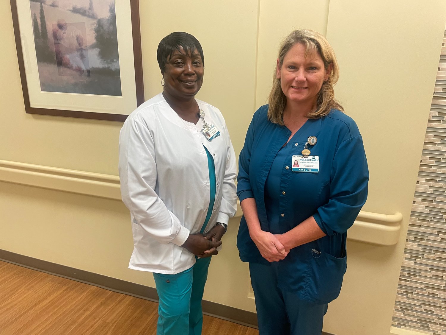 2022 Nurse of the Year and Support Person of the Year Award Recipients: Kim Brunson, McLeod Health Clarendon Registered Nurse of the Year and Jackqulynn Pompey, Support Person of the Year